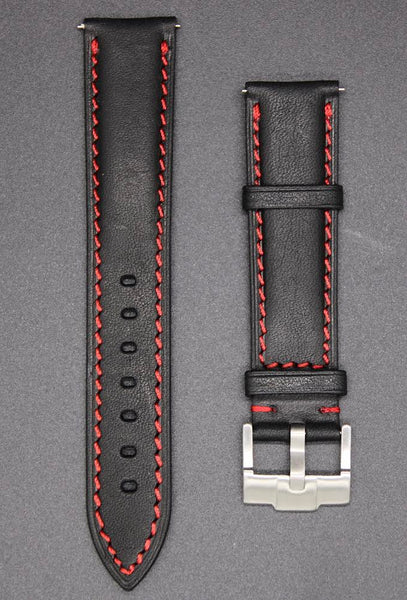 black-with-red-stitching
